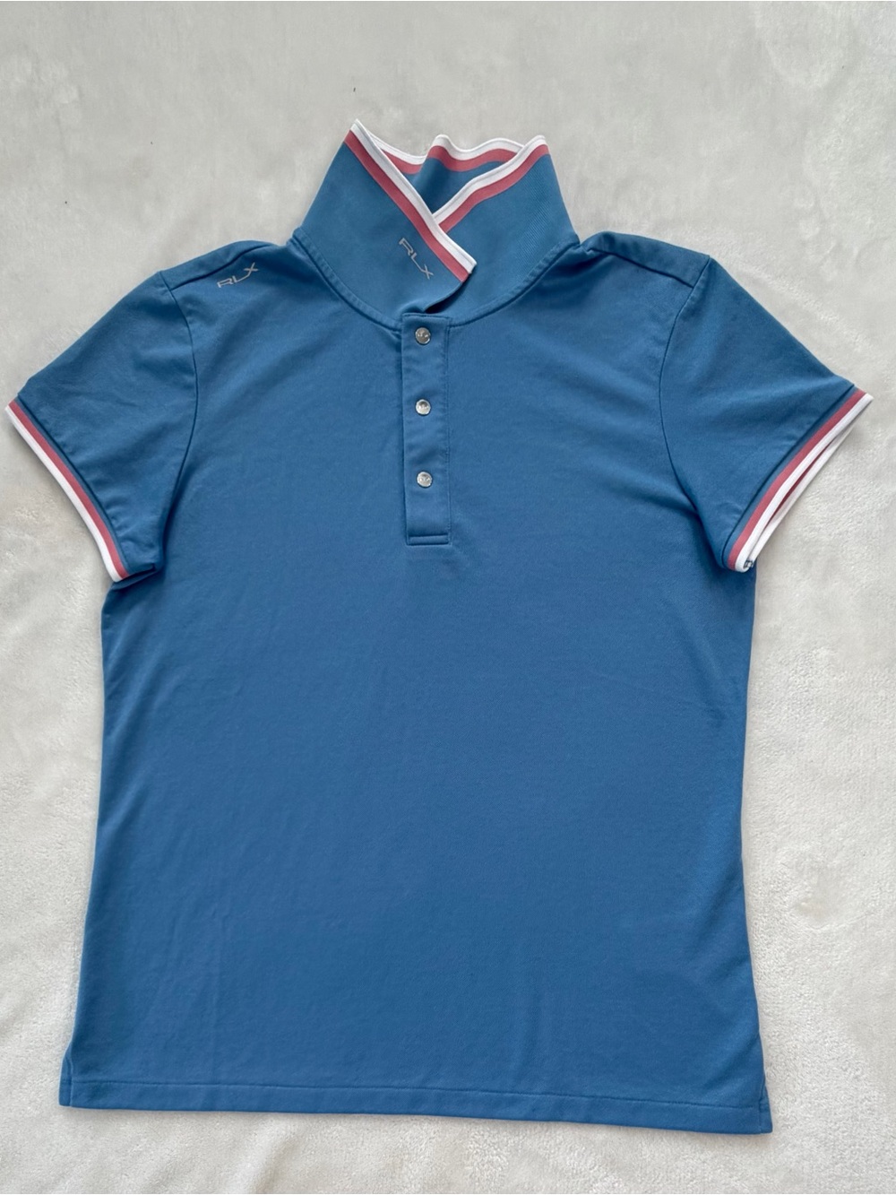 Ralph Lauren RLX Blue Polo Shirt Tailored Fit Womens Small Performance Golf - Picture 3 of 9